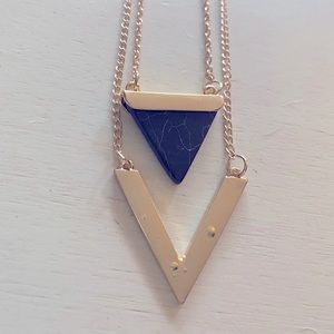 Black marble colored chevron necklace